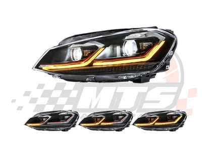 Coppia Fanali Anteriori Dinamici Full Led Fumè per VW Golf MK7 MK7.5