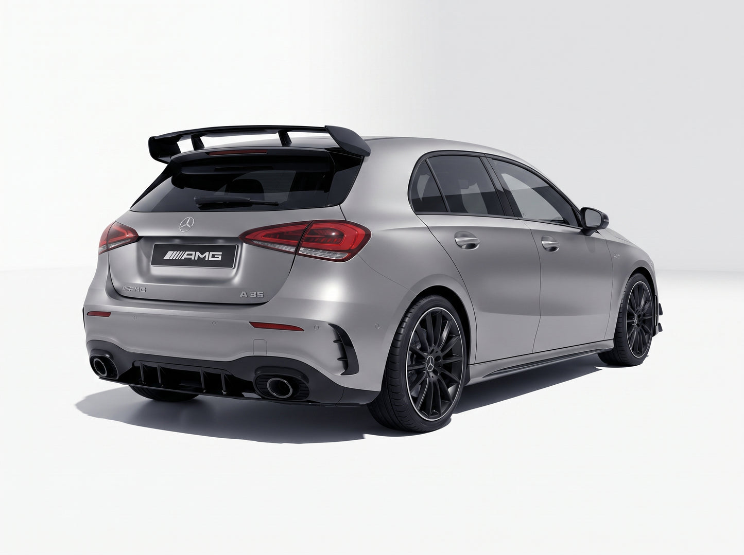 Diffusore posteriore stile A35 AMG per Mercedes Classe A W177 Sedan/Berlina (nero lucido)