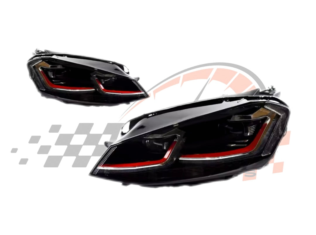 Coppia Fanali Anteriori Dinamici Full Led Fumè per VW Golf MK7 MK7.5