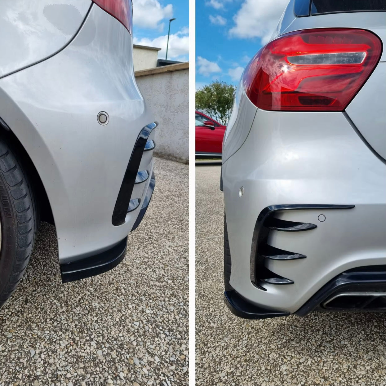 Rear lip Paraurti Posteriore Per Mercedes Classe A W176 Carbon look/Nero lucido (13-18)