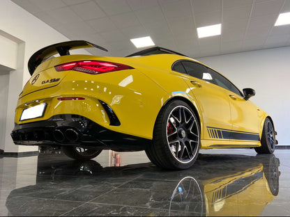 Rear lip Paraurti Posteriore Per Mercedes Classe CLA C118 Nero lucido/Carbon look (19-24)