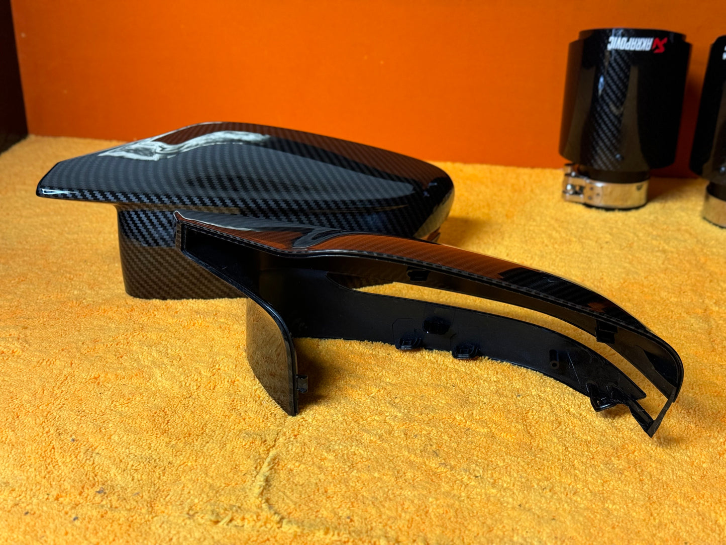 Coppia Calotte Specchio Retrovisore per BMW Serie M2 M3 M4 Nero lucido/Carbon look