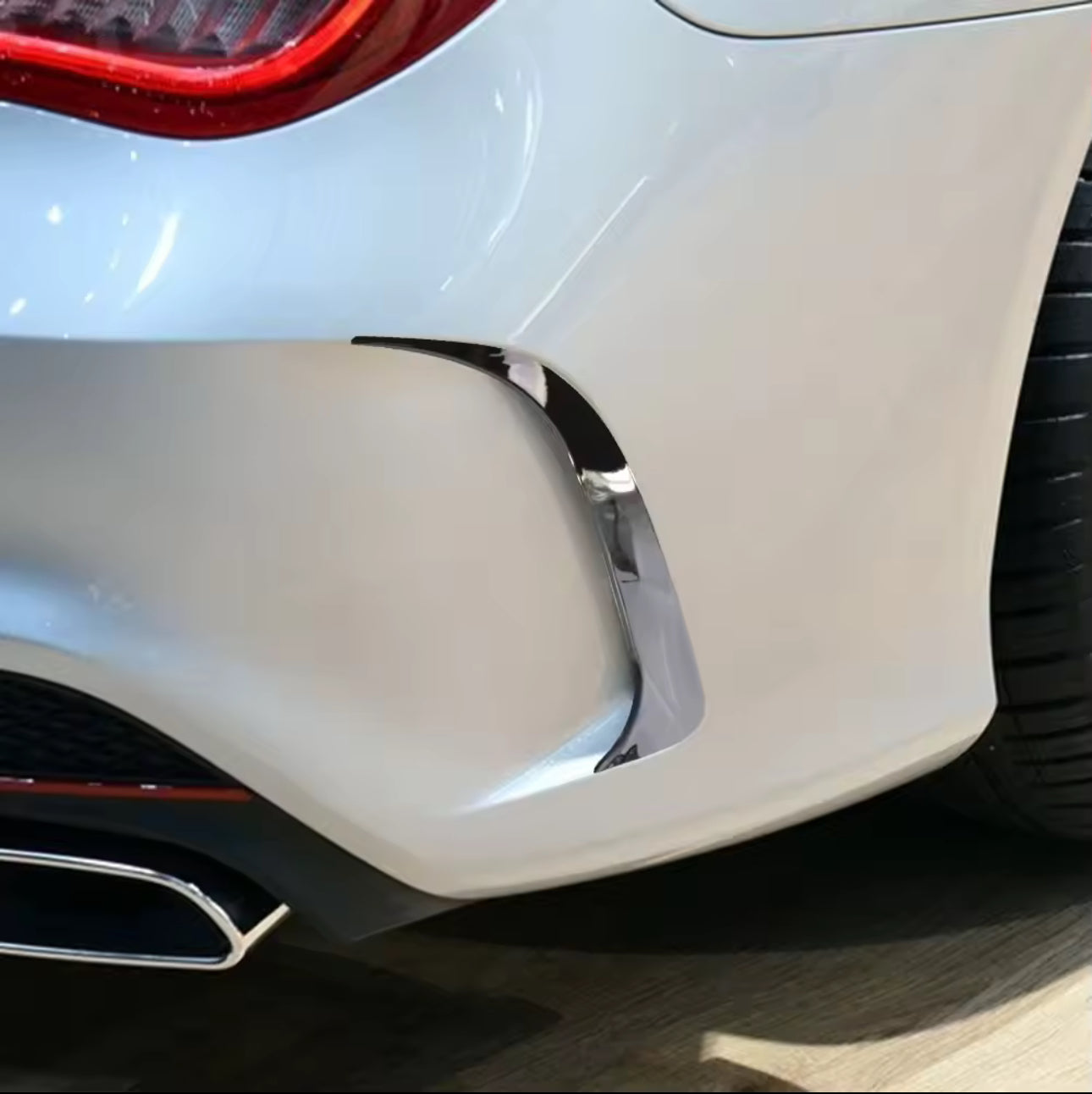 Rear lip Paraurti Posteriore Per Mercedes Classe CLA C117 Nero lucido/Carbon look (13-18)