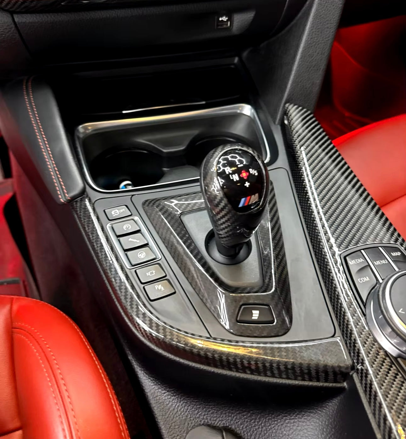 Copertura Console Centrale Real Carbon Fiber per Bmw 3 M3 4 M4