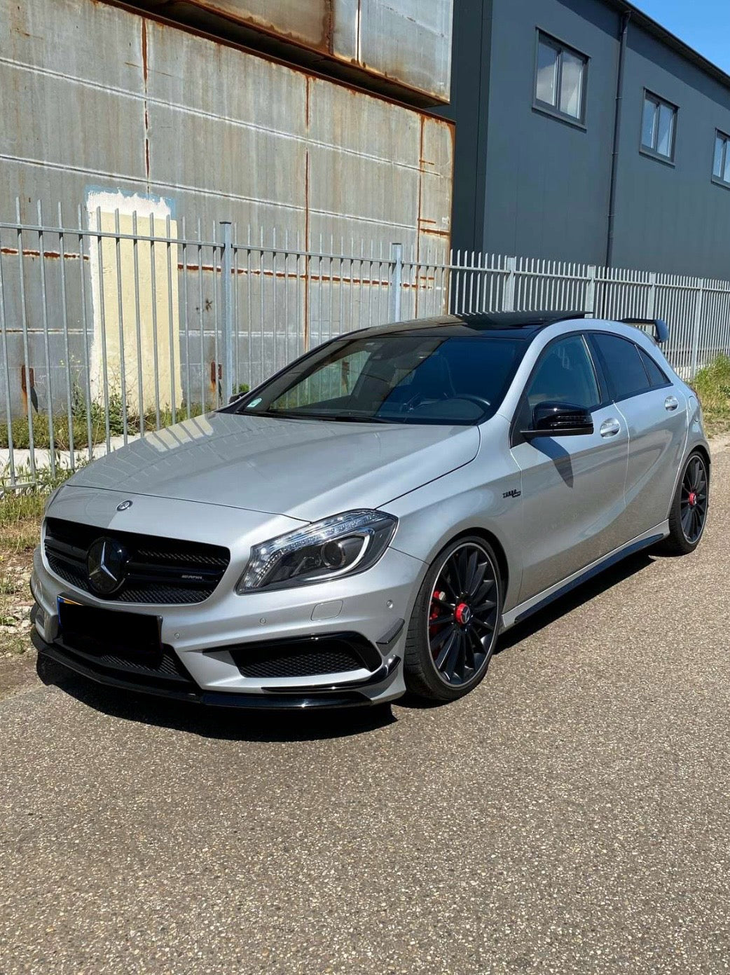 Front lip Paraurti Anteriore Per Mercedes Classe A W176 Nero lucido (12-15)