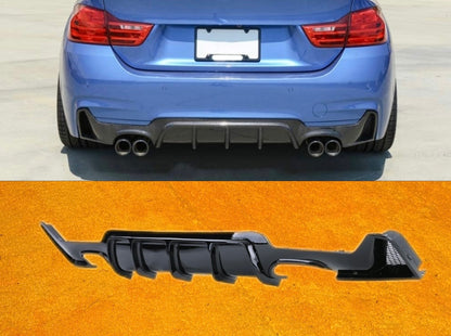 Diffusore Posteriore Stile M per Bmw Serie 4 F32 F33 F36 Carbon look/Nero lucido (13-20)