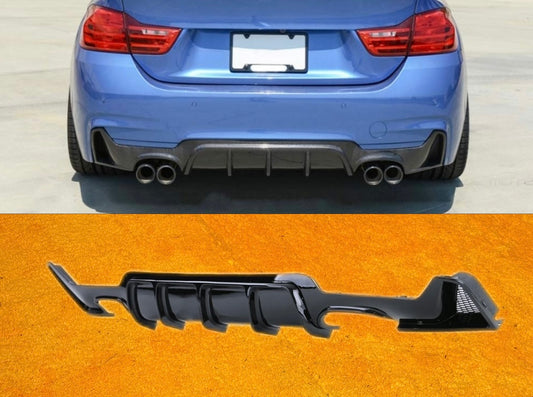 Diffusore Posteriore Stile M per Bmw Serie 4 F32 F33 F36 Carbon look/Nero lucido (13-20)