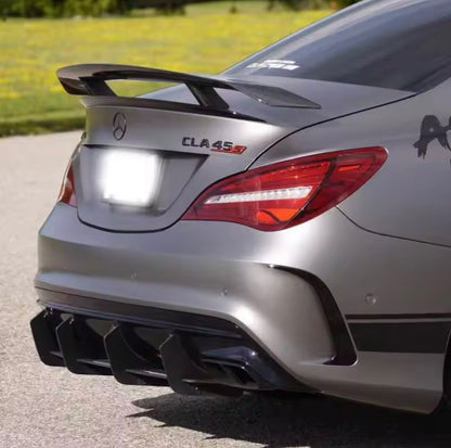 Rear lip Paraurti Posteriore Per Mercedes Classe CLA C117 Nero lucido/Carbon look (13-18)
