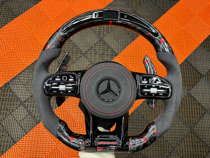 Volante personalizzato con LED di cambiata per Mercedes classe A w177 - CLA C118 - C W205  (configuralo)