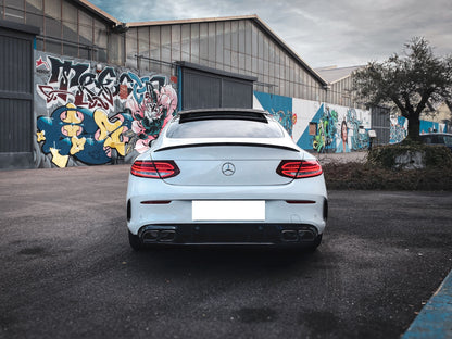 Diffusore Posteriore Stile C63 AMG per Mercedes Classe C W205 Coupè/Berlina (nero lucido)