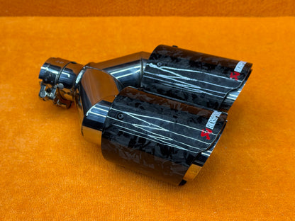 Terminale Doppio Scarico Auto Universale AK Forged Carbon