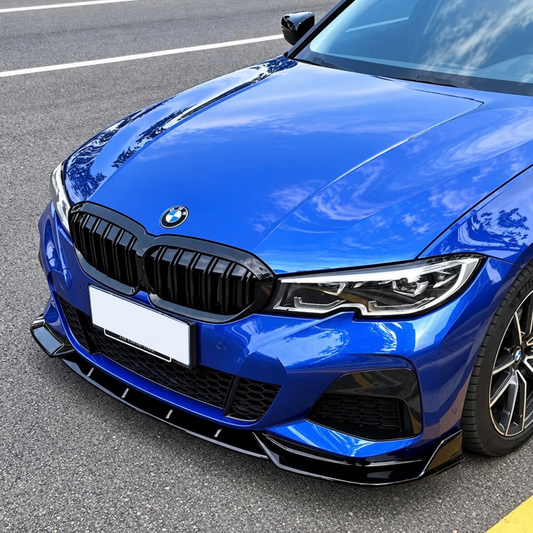 Lama anteriore nero lucido per Bmw serie 3 G20 / G21 Msport PRE LCI (19-22)
