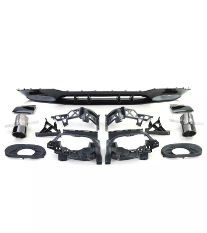 Diffusore Posteriore Stile A35 AMG per Mercedes Classe A W177 (nero lucido)