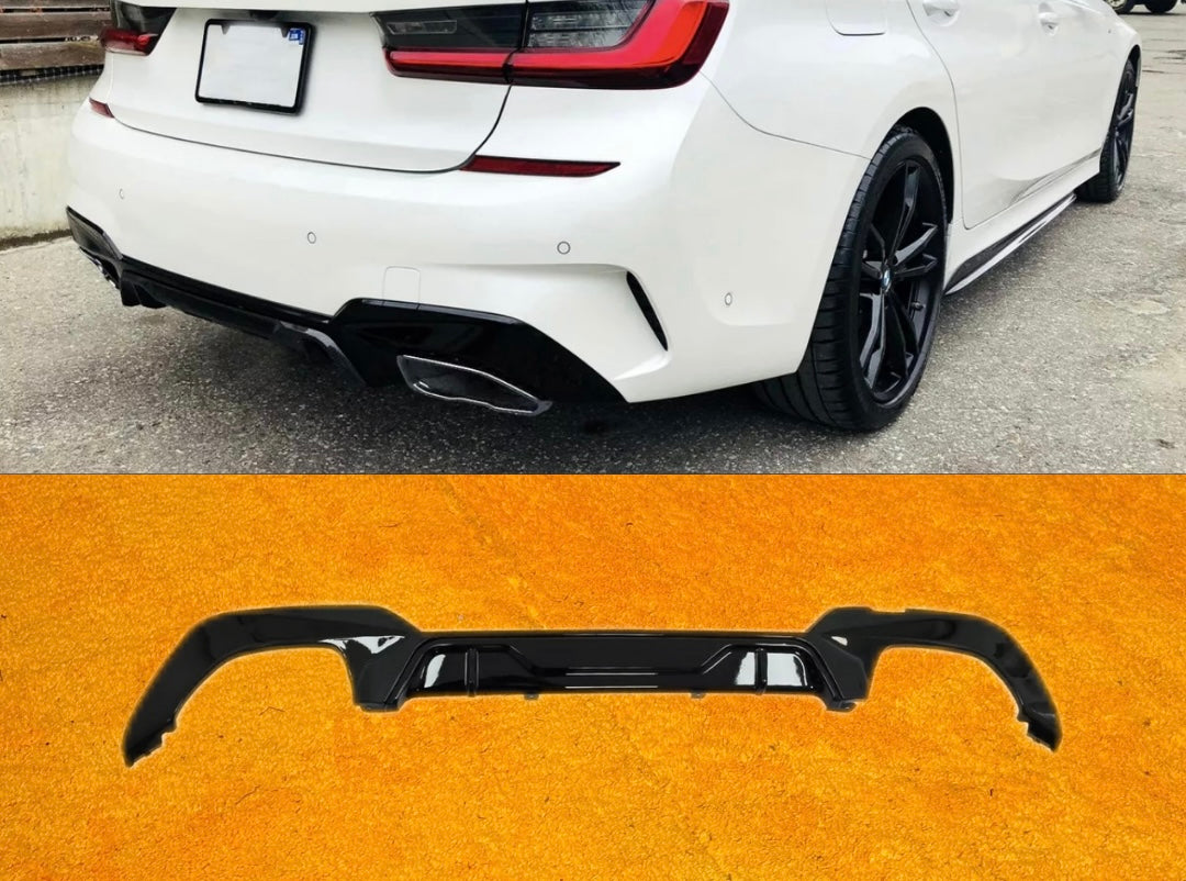 Diffusore Posteriore Stile M per Bmw Serie 3 G20 G21 Carbon look/Nero lucido (19-21)