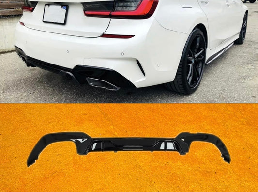 Diffusore Posteriore Stile M per Bmw Serie 3 G20 G21 Carbon look/Nero lucido (19-21)