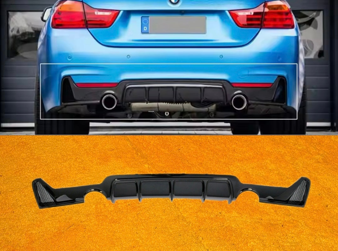 Diffusore Posteriore Stile M per Bmw Serie 4 F32 F33 F36 Carbon look/Nero lucido (13-20)