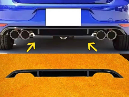 Diffusore Posteriore Stile R Doppia uscita per VW Golf MK7(13-16)