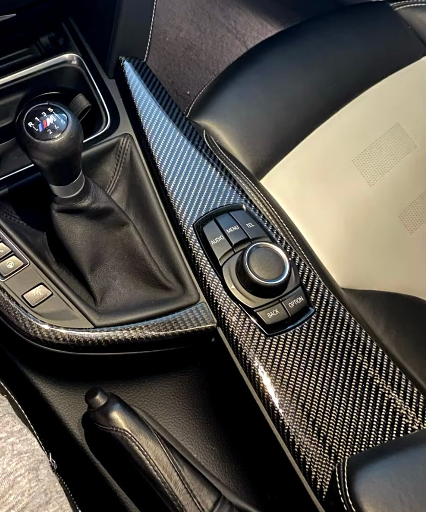 Copertura Console Centrale Real Carbon Fiber per Bmw serie 3 4