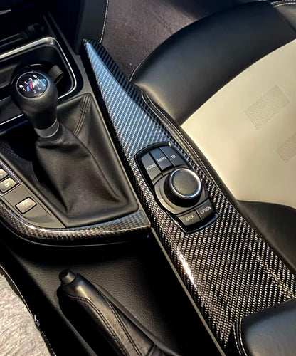Copertura Console Centrale Real Carbon Fiber per Bmw serie 3 4