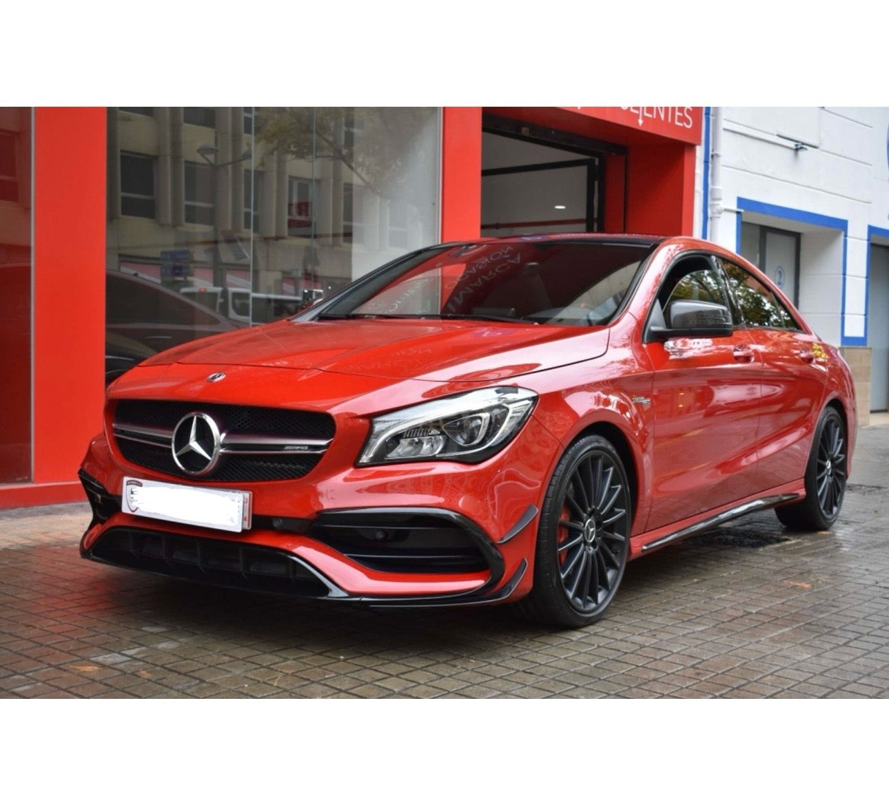 Front lip Paraurti Anteriore Per Mercedes Classe CLA C117 CLA35/45 Nero lucido(16-18)