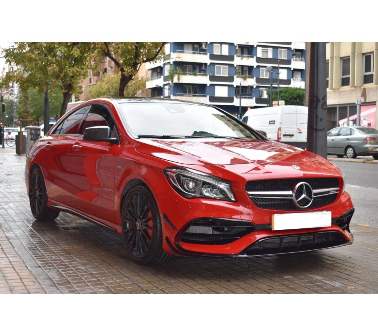 Front lip Paraurti Anteriore Per Mercedes Classe CLA C117 CLA35/45 Nero lucido(16-18)