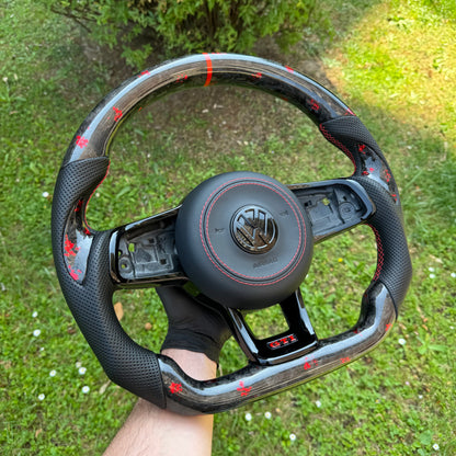 Volante Volkswagen Carbon Forged Personalizzato per Golf - Polo - Scirocco (configuralo)