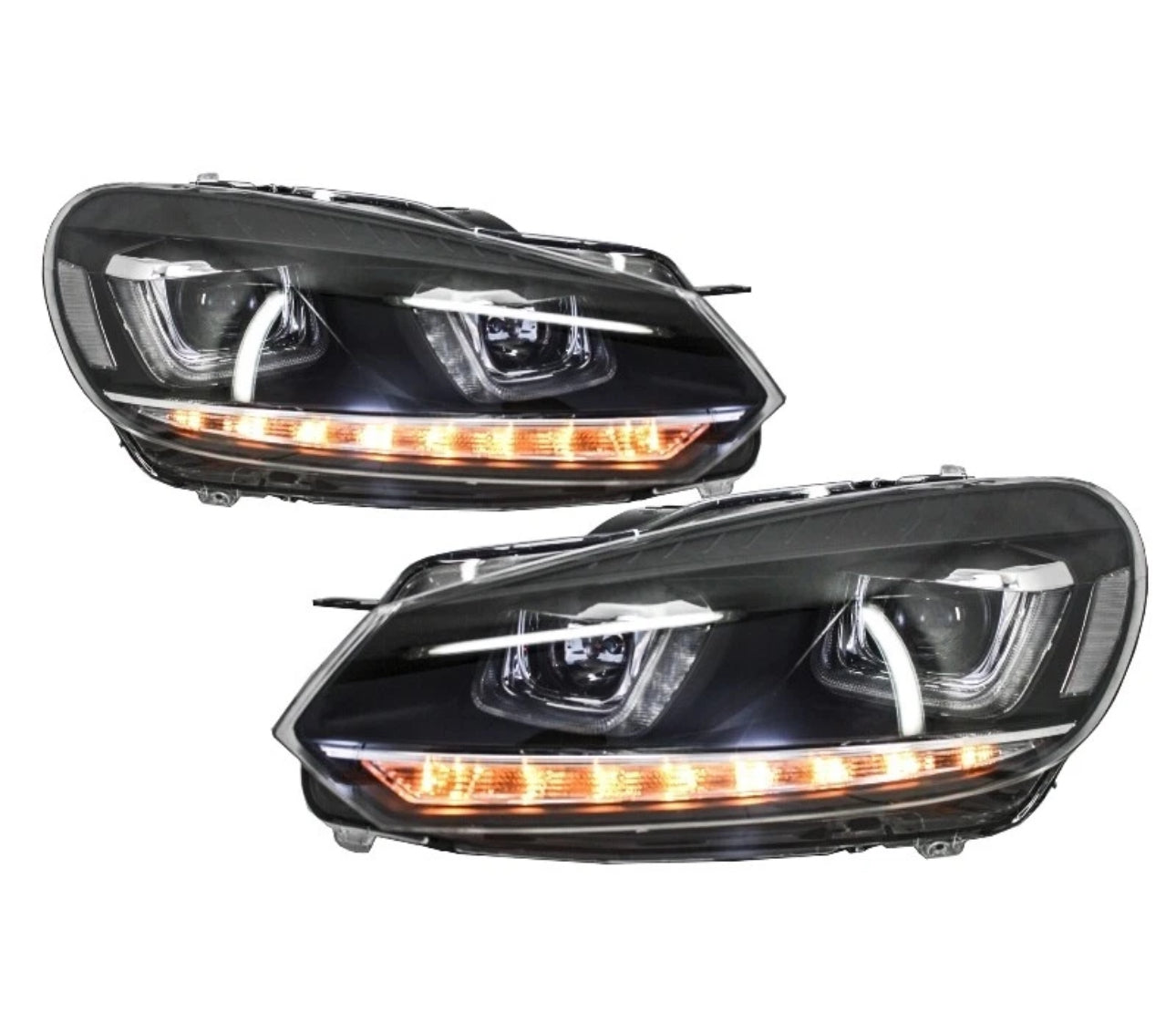 Coppia Fanali Anteriori Dinamici Full Led Fumè per Golf MK6