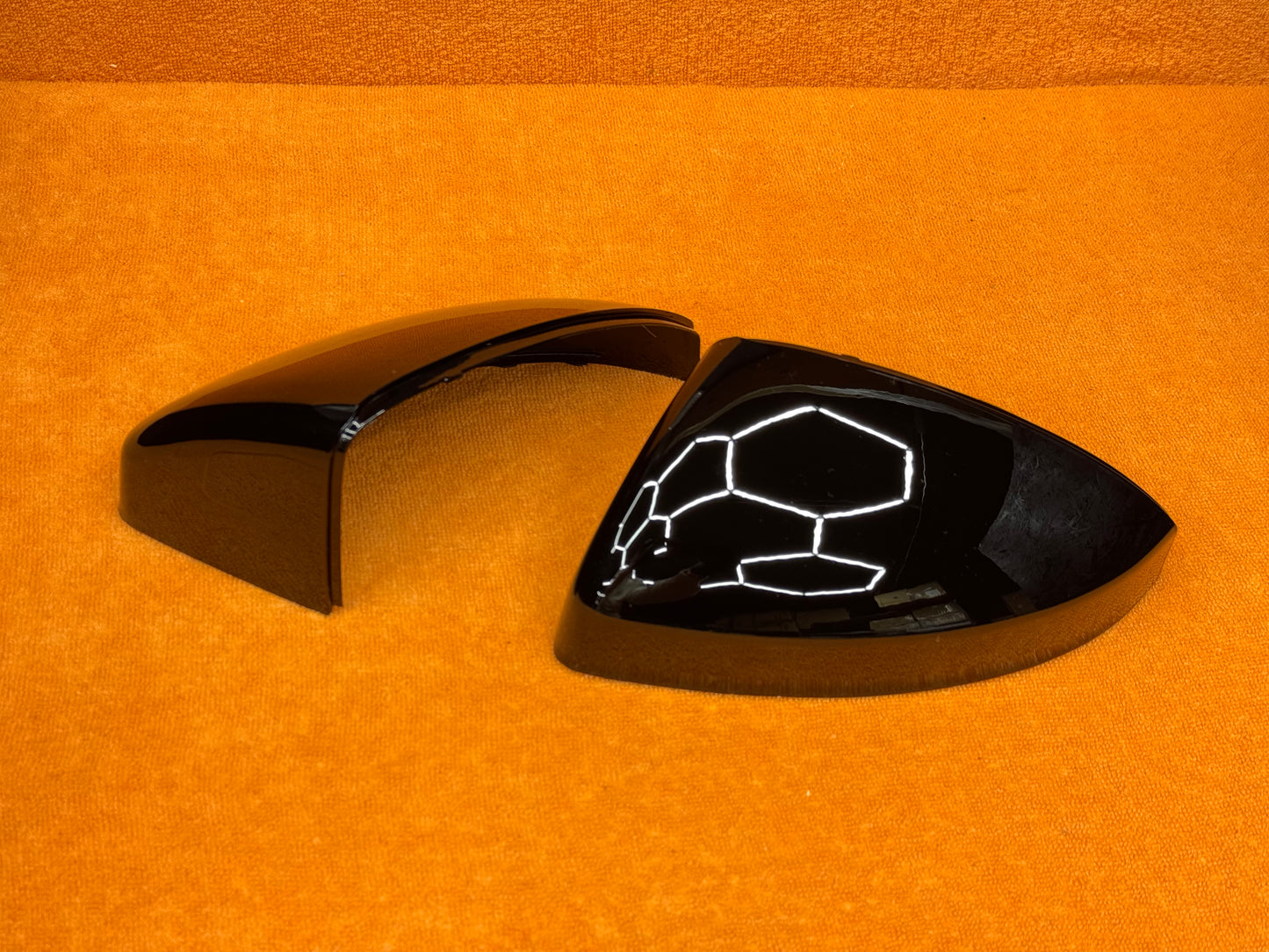 Coppia Calotte Specchio Retrovisore per Audi TT MK3 Nero Lucido/Carbon look (15-24)