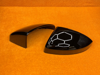 Coppia Calotte Specchio Retrovisore per Audi TT MK3 Nero Lucido/Carbon look (15-24)