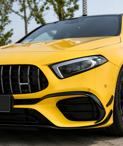 Front lip paraurti anteriore per Mercedes Classe A AMG A45 W177 Nero lucido (18-23)