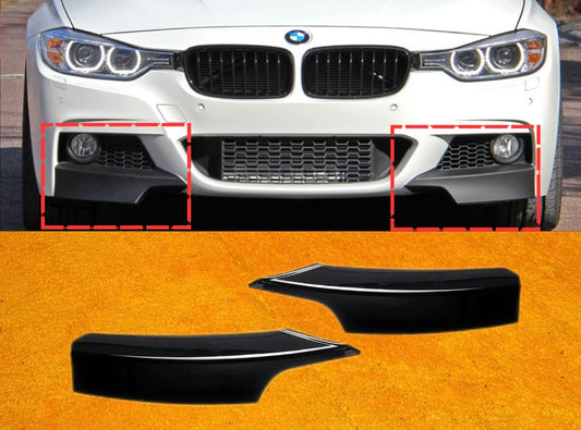 Front lip Paraurti Anteriore Per Bmw 3 F30 Msport Carbon look/Nero lucido(14-19)
