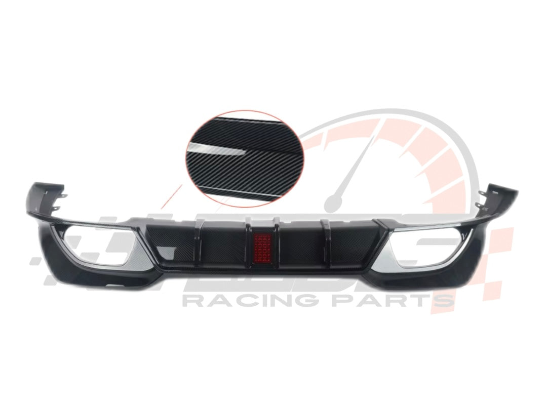 Diffusore Posteriore Stile M Stop a Led per Bmw Serie 3 G20 G21 Carbon look/Nero lucido (19-21)