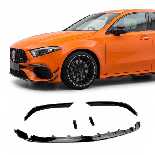 Front lip paraurti anteriore per Mercedes Classe A AMG A45 W177 Nero lucido (18-23)