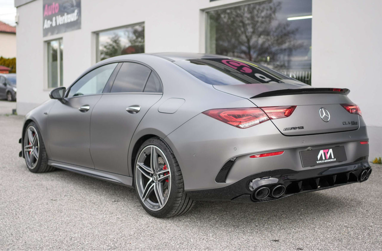 Rear lip Paraurti Posteriore Per Mercedes Classe CLA C118 Nero lucido/Carbon look (19-24)