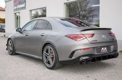 Rear lip Paraurti Posteriore Per Mercedes Classe CLA C118 Nero lucido/Carbon look (19-24)
