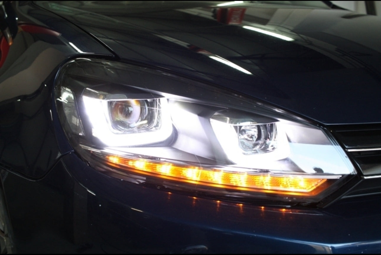 Coppia Fanali Anteriori Dinamici Full Led Fumè per Golf MK6