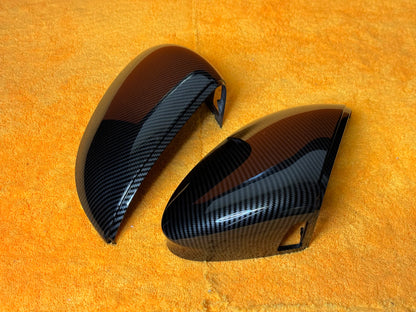 Coppia Calotte Specchio Retrovisore per VW Golf MK8 Nero lucido/Carbon look
