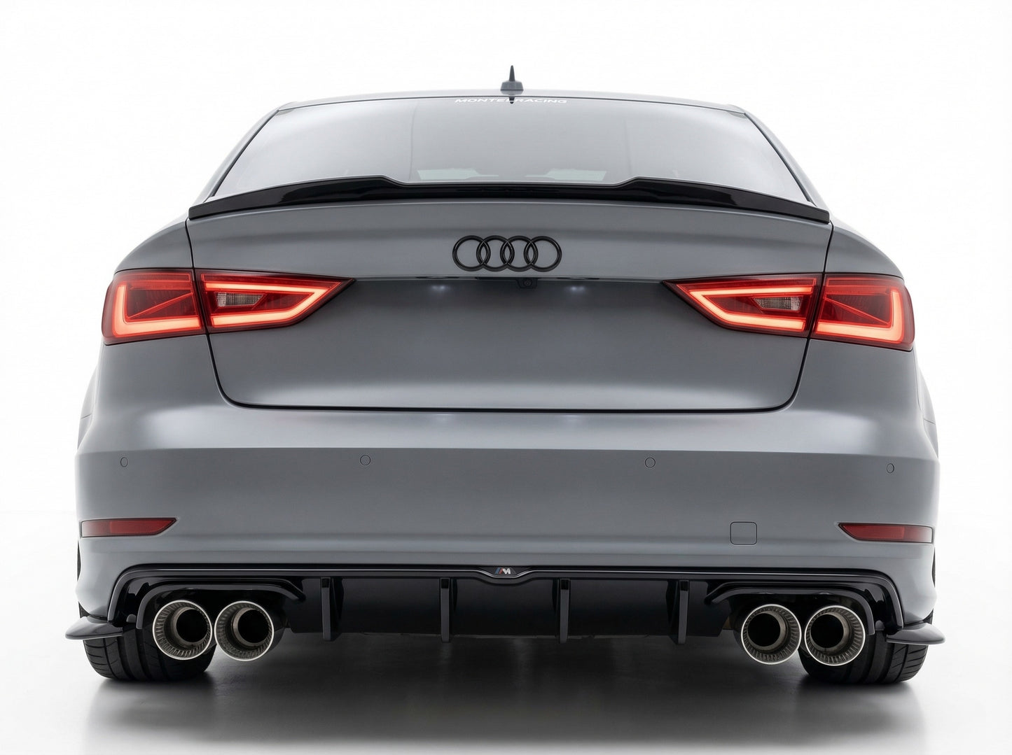 Spoiler Posteriore nero lucido per AUDI A3 S3 RS3 8V Sedan (13-20)
