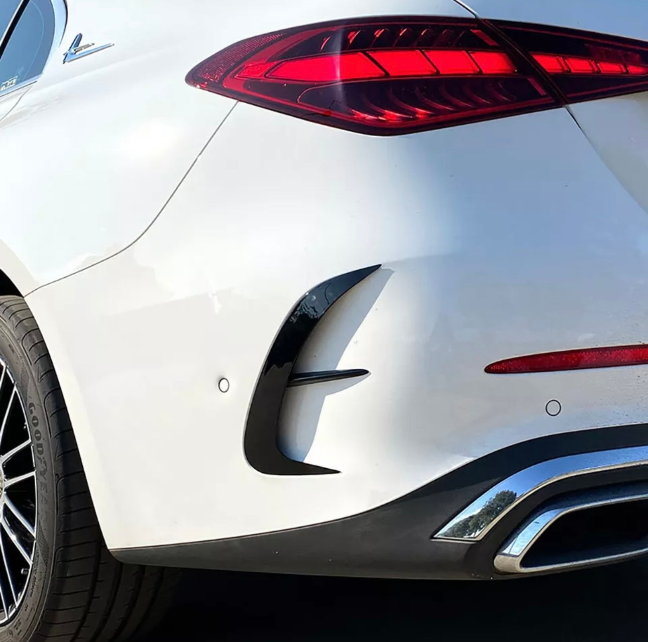 Rear lip Paraurti Posteriore Per Mercedes Classe C W206 Nero lucido/Carbon look (21-24)