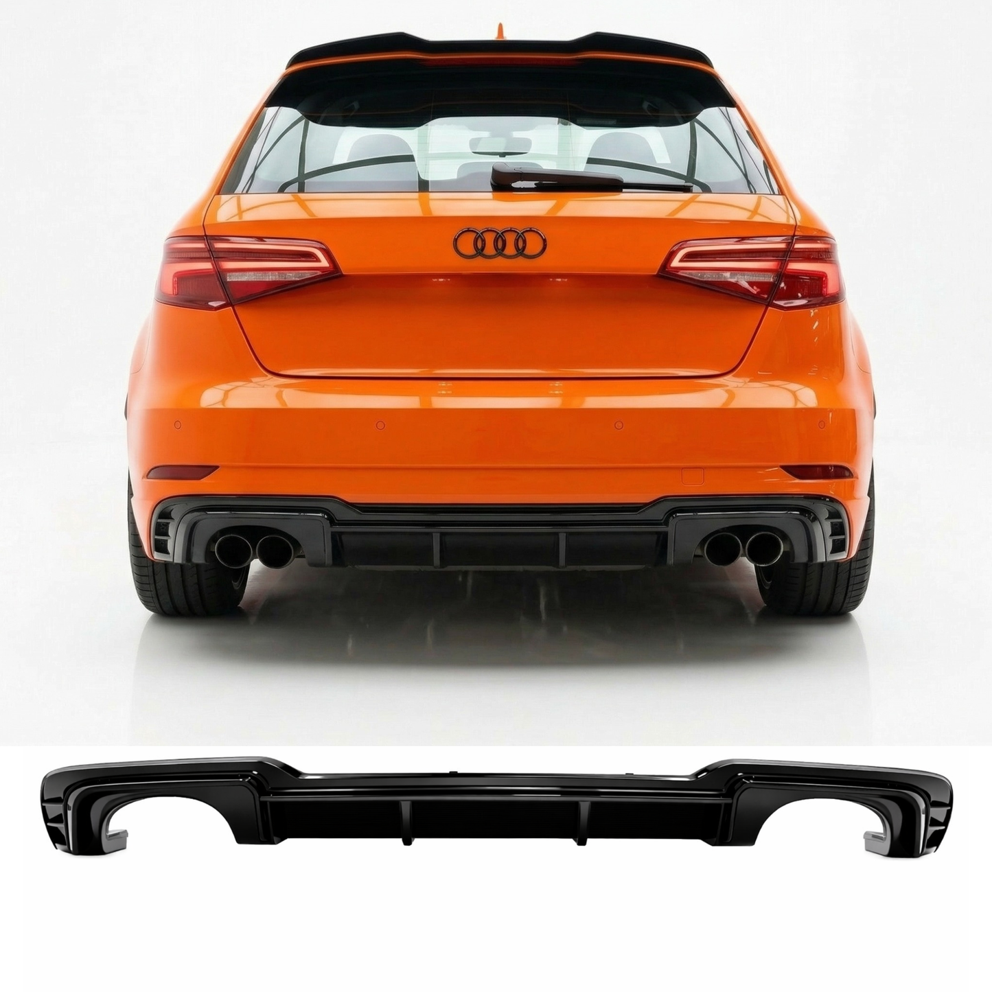Diffusore Posteriore Doppia uscita per Audi A3 8V Sline S3(17-20)