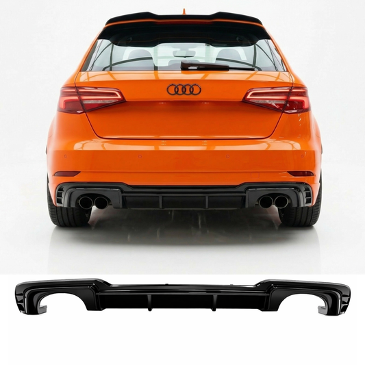 Diffusore Posteriore Doppia uscita per Audi A3 8V Sline S3(17-20)