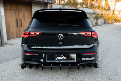 APEX - Diffusore posteriore doppia uscita per VW Golf MK8 R (2020-2024)