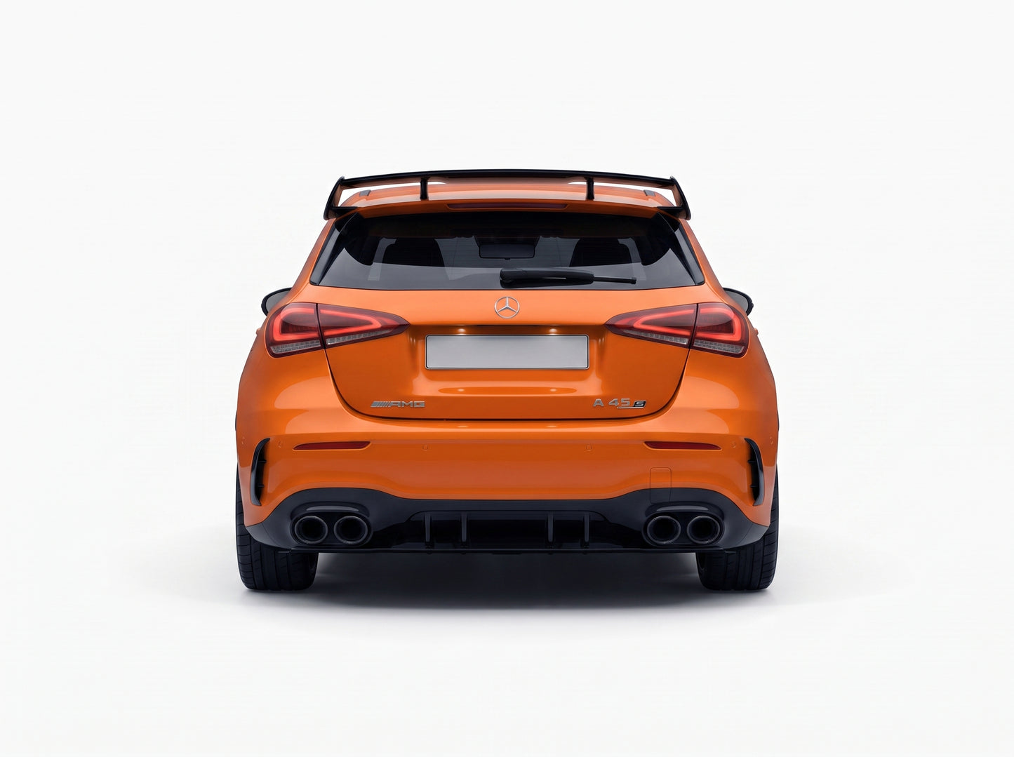 Diffusore posteriore stile A45 AMG per Mercedes Classe A W177 Berlina/Sedan (nero lucido)