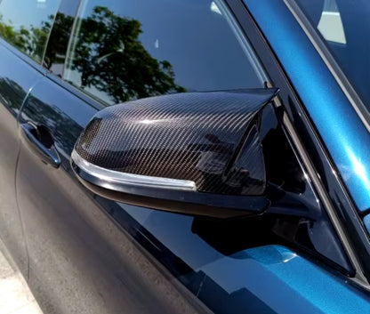 Coppia Calotte Specchio Retrovisore Real Carbon Fiber per BMW Serie 1 2 3 4