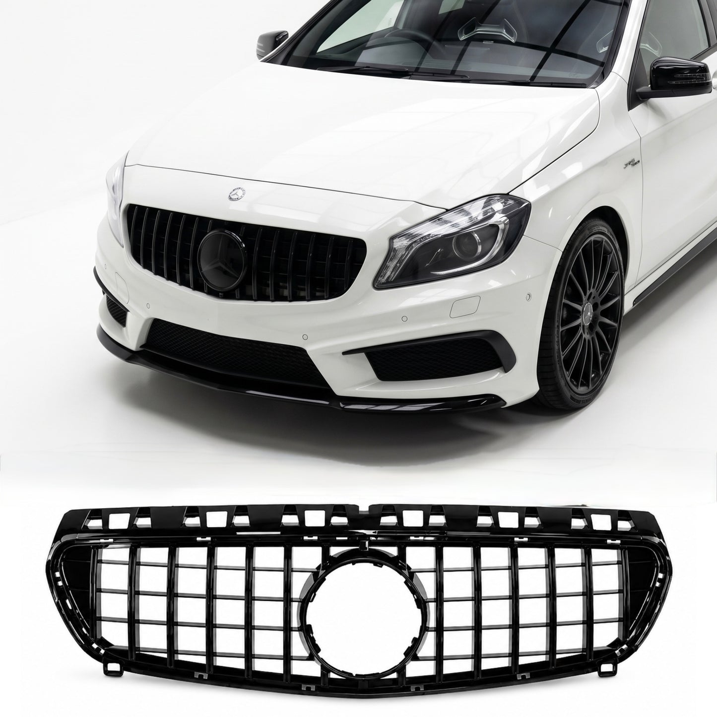 Griglia panamericana per Mercedes Classe A W176 Nero Lucido (prefacelift/facelift)