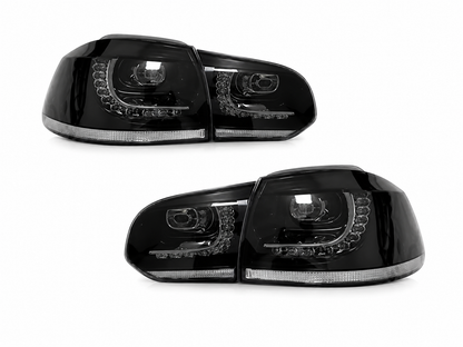Coppia fanali posteriori dinamici Full Led fumè per Volkswagen Golf MK6 (2008-2013)