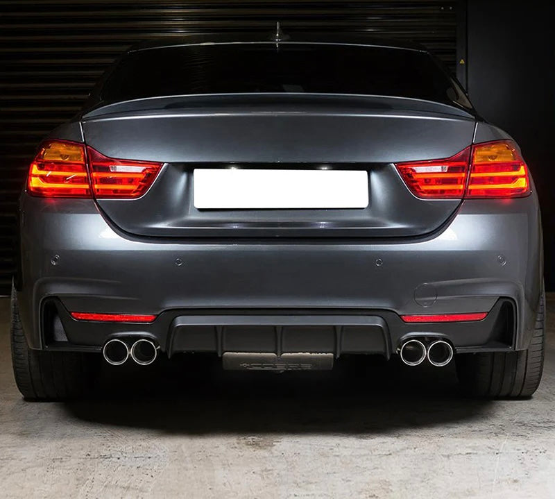 Diffusore Posteriore Stile M per Bmw Serie 4 F32 F33 F36 Carbon look/Nero lucido (13-20)