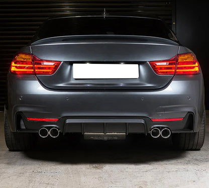 Diffusore Posteriore Stile M per Bmw Serie 4 F32 F33 F36 Carbon look/Nero lucido (13-20)