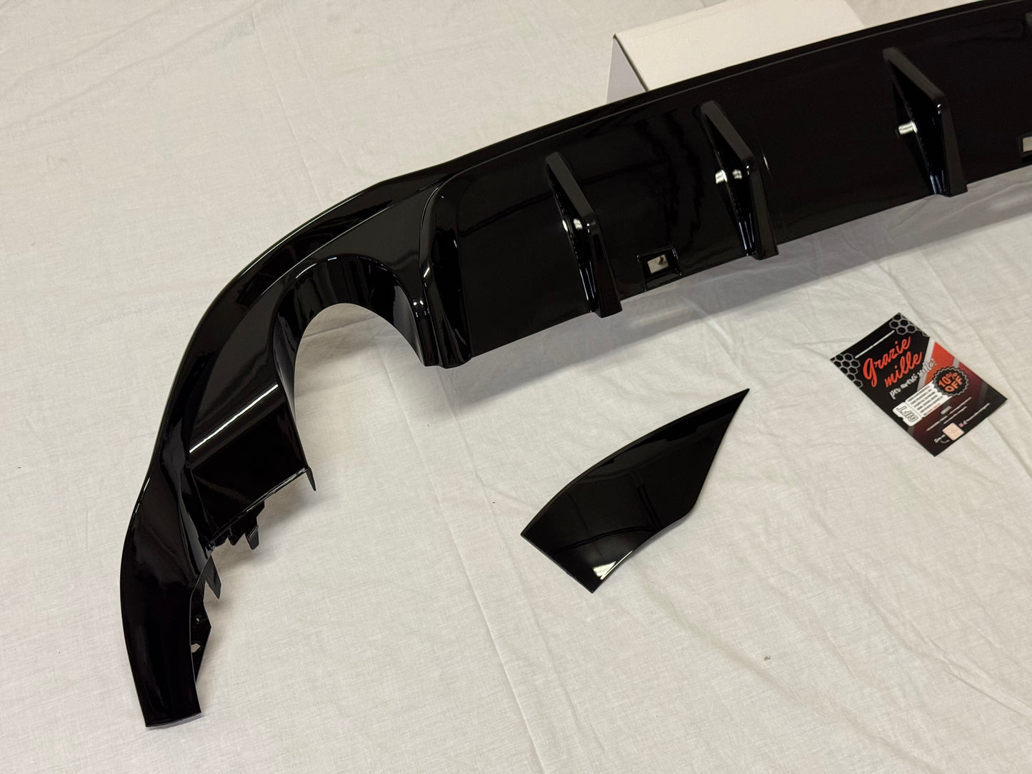 Diffusore Posteriore TCR Look Doppia uscita per VW Golf MK7.5 GTI Nero Lucido(17-20)