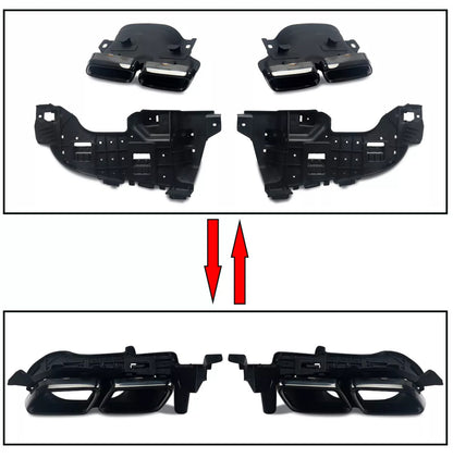 Diffusore Posteriore Stile C63 AMG per Mercedes Classe C W205 Coupè/Berlina (nero lucido)